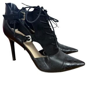 Nine West Nite Owl Womens High Heels Stilettos Lace Up Goth Shoes Party sz 9